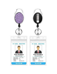 Soportes de Insignias Retráctiles WedFeir - 4 Piezas Brillantes 2