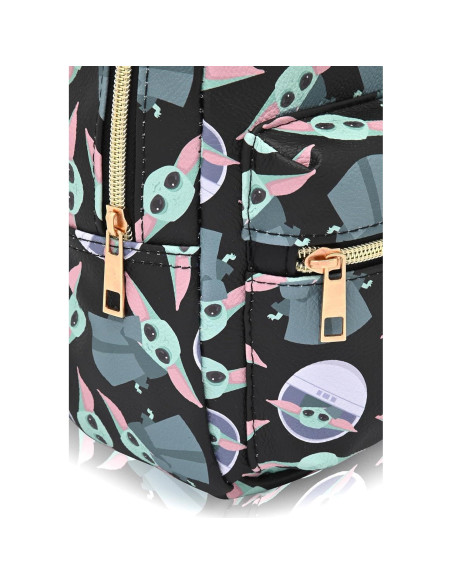 Mochila Mini Baby Yoda Fast Forward 25.4 cm PU Cuero Unisex Mochila Mini Baby Yoda Fast Forward 25.4 cm PU Cuero Unisex
