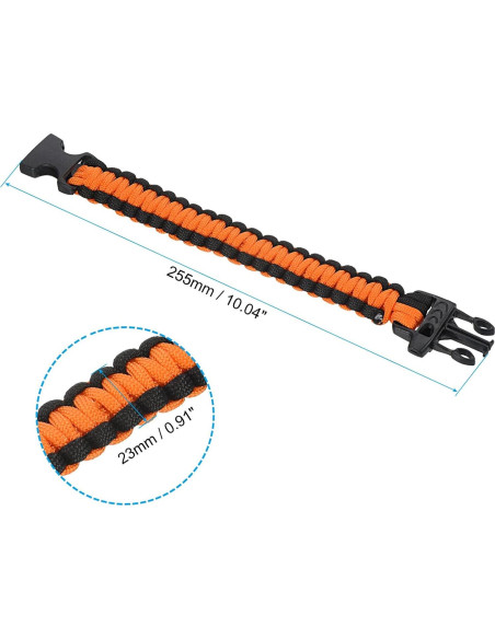 Pulseras de Paracord de Supervivencia PATIKIL - 2 Piezas, Negro/Naranja Pulseras de Paracord de Supervivencia PATIKIL - 2 Piezas, Negro/Naranja