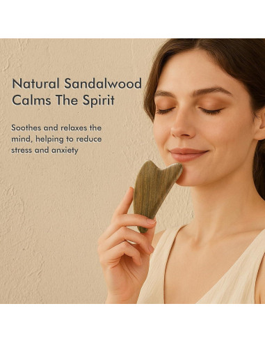 Herramienta Gua Sha de Sándalo CHOSIN para Masaje Facial