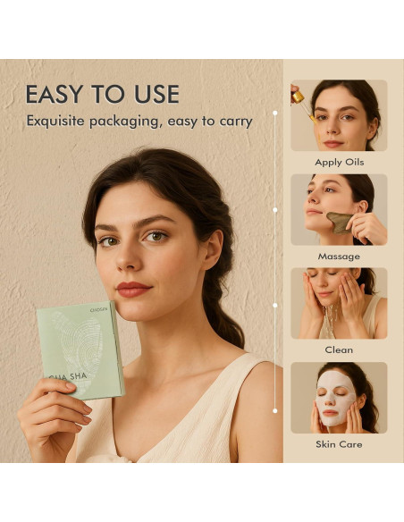 Herramienta Gua Sha de Sándalo CHOSIN para Masaje Facial Herramienta Gua Sha de Sándalo CHOSIN para Masaje Facial
