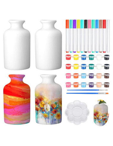 Kit de Pintura de Jarrones de Cerámica Singhoow - 4 Piezas