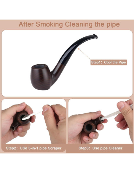 Pipa de Tabaco de Ébano Sivaopa con Filtros y Caja de Regalo Pipa de Tabaco de Ébano Sivaopa con Filtros y Caja de Regalo