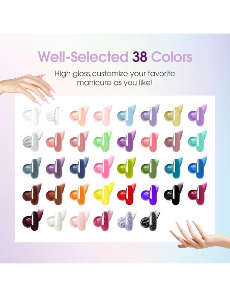Kit de Gel de Uñas de Polímero ROSALIND 38PCS con Mini Lámpara Kit de Gel de Uñas de Polímero ROSALIND 38PCS con Mini Lámpara