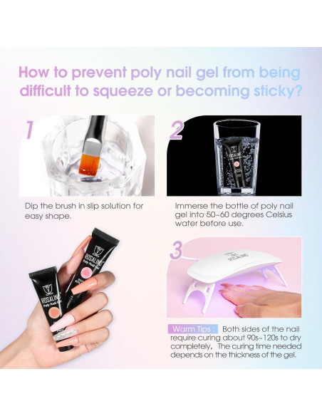 Kit de Gel de Uñas de Polímero ROSALIND 38PCS con Mini Lámpara Kit de Gel de Uñas de Polímero ROSALIND 38PCS con Mini Lámpara
