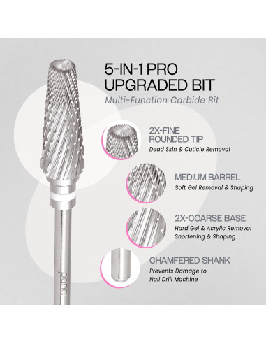 Broca Multifuncional 5-en-1 Beauticom Pro Mejorado Plata