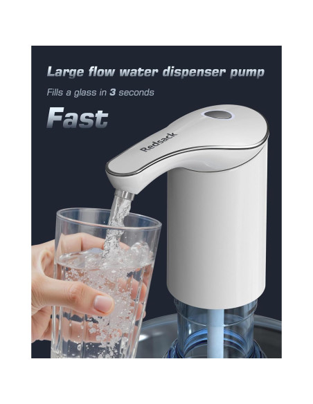 Dispensador de Agua Eléctrico Redsack 3-5 Galones USB-C Silencioso Dispensador de Agua Eléctrico Redsack 3-5 Galones USB-C Silencioso