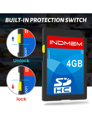 Tarjeta SD 4GB INDMEM Clase 4 - 8 Paquetes de Memoria