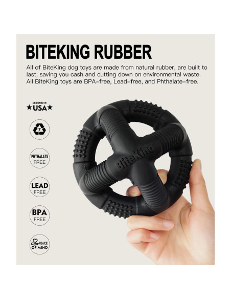 Pelota de Caucho Natural BiteKing para Perros Grandes - Negro Pelota de Caucho Natural BiteKing para Perros Grandes - Negro