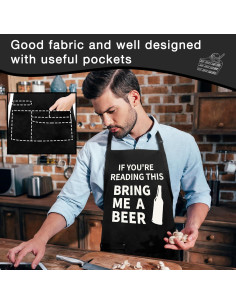 Delantal de Cocina Unisex con Bolsillos para BBQ - Regalo Papá 2