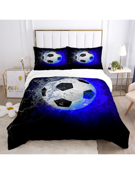Funda de edredón individual ChliEarime Heicatte fútbol 2 piezas Funda de edredón individual ChliEarime Heicatte fútbol 2 piezas