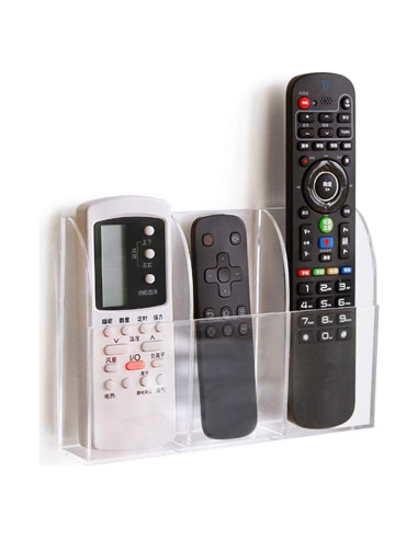 Soporte Organizador de Control Remoto APSOONSELL Acrílico 3 Compartimentos