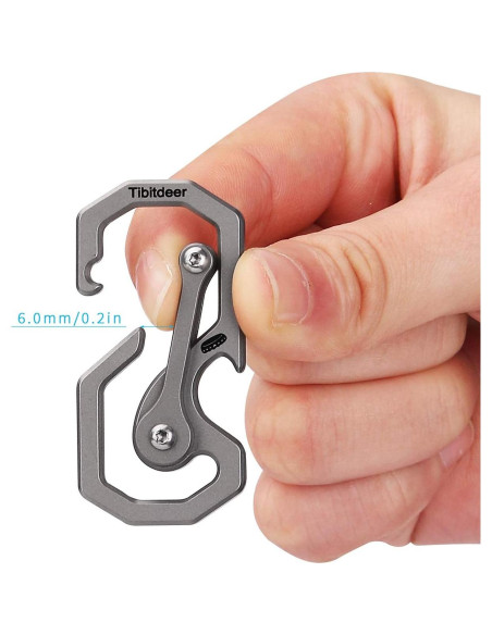 Llave de Titanio Multifuncional Clip Carabiner Gris Llave de Titanio Multifuncional Clip Carabiner Gris
