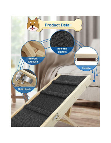 Rampa Ajustable para Perros NELTUEB 82.8 cm Antideslizante