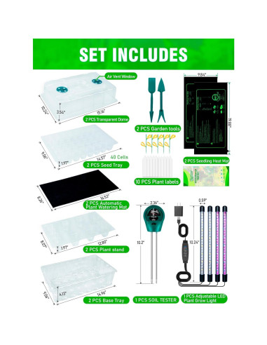 Kit de Inicio de Semillas Autorriego Hugbow 80 Celdas