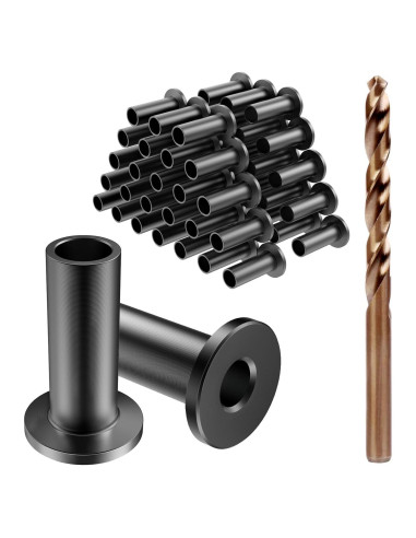 BLIKA 50 Mangas Protectores Acero Inoxidable Negro 3.2-4.8 mm