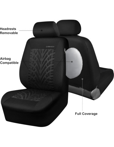 Fundas de Asiento CAR PASS Dos Frontal Negro para Auto