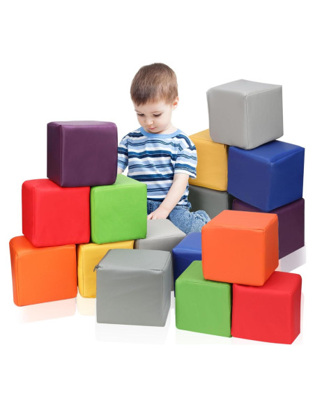 16 PCS Bloques de Espuma PU Coloridos para Niños - Juguete Educativo 16 PCS Bloques de Espuma PU Coloridos para Niños - Juguete Educativo