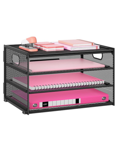 Organizador de Escritorio Lavatino 3 Niveles Metal Negro