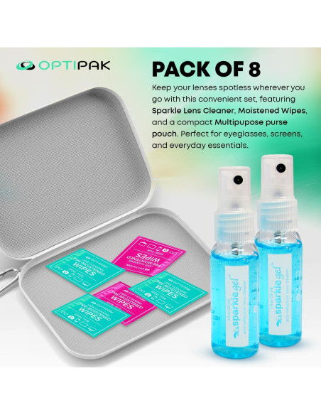 Kit Limpiador de Lentes OPTIPAK 2x30ml Spray + 5 Toallitas Kit Limpiador de Lentes OPTIPAK 2x30ml Spray + 5 Toallitas