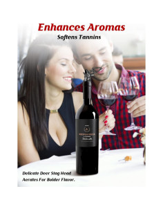 Vertedor de vino Anvy Lunda en forma de ciervo plateado 2