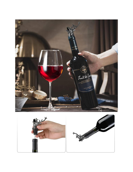 Vertedor de vino Anvy Lunda en forma de ciervo plateado Vertedor de vino Anvy Lunda en forma de ciervo plateado