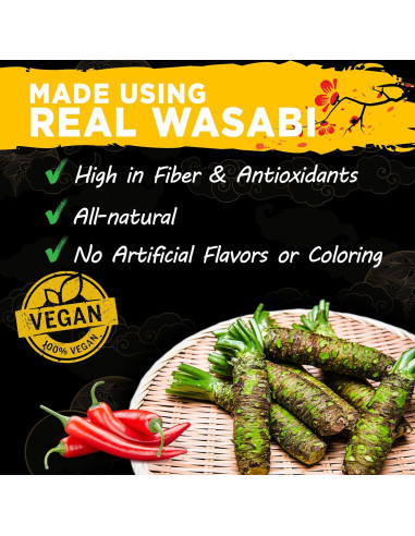 Conjunto de 2 Botellas de Salsa Picante Wasabi-O 117 g - Verde y Roja