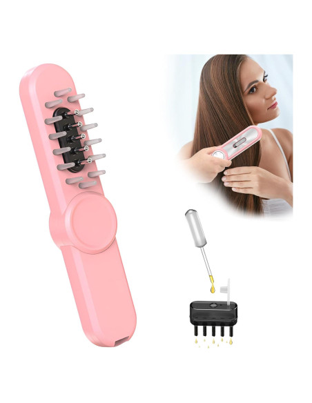 Aplicador de Aceite para Cabello LIUQIJIA 2-en-1 Rosa Aplicador de Aceite para Cabello LIUQIJIA 2-en-1 Rosa