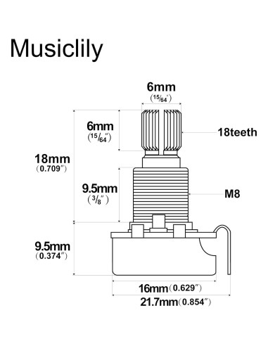Potenciómetros Musiclily A250K para Guitarra - Juego de 4