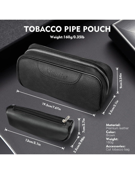 Juego de Pipa de Tabaco Scotte con Accesorios y Bolsa de Cuero Juego de Pipa de Tabaco Scotte con Accesorios y Bolsa de Cuero