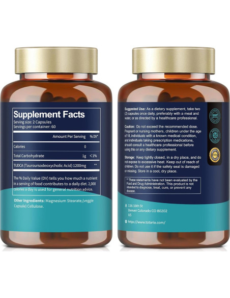 Suplemento Hepático TUDCA 1200mg Totaria 120 Cápsulas Vegano Suplemento Hepático TUDCA 1200mg Totaria 120 Cápsulas Vegano