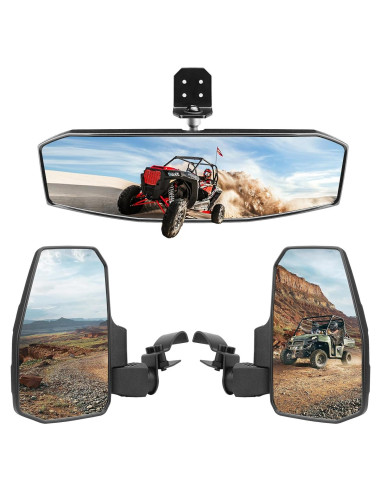 Kit de Espejos Laterales y Retrovisor Central SHEJISI para Polaris Ranger