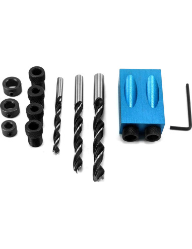 Kit de Plantilla de Agujeros en Ángulo 15 QWORK - 3 Brocas