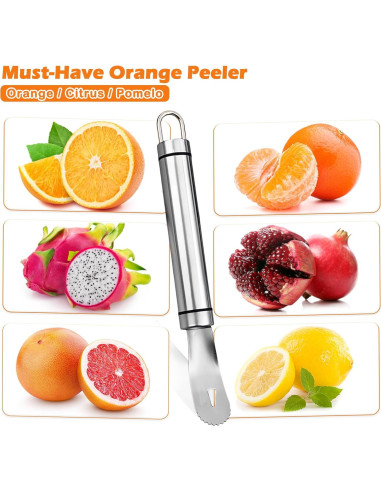 Pelador de Naranjas COKSDUPID Acero Inoxidable Mango Largo