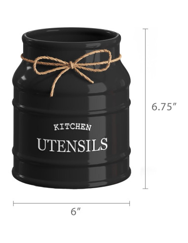 Soporte de Utensilios de Cerámica Barnyard Designs Negro 17.15 cm