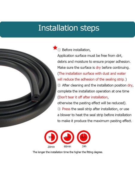 Sello de goma EPDM en forma de D Tintvent 7.92 m negro Sello de goma EPDM en forma de D Tintvent 7.92 m negro