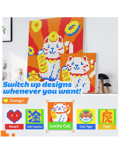Cubo Mosaico GAN 6x6 con 36 Mini Cubos y Placa de Rompecabezas