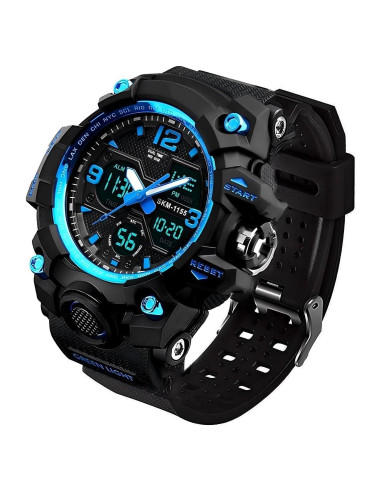Reloj Deportivo Analógico LYMFHCH Doble Esfera Azul