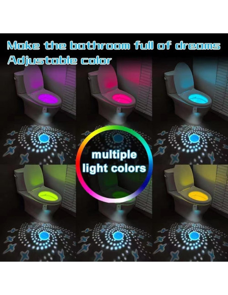 Luz Nocturna LED para Inodoro LEDHOLYT, Recargable, Sensor Movimiento Luz Nocturna LED para Inodoro LEDHOLYT, Recargable, Sensor Movimiento