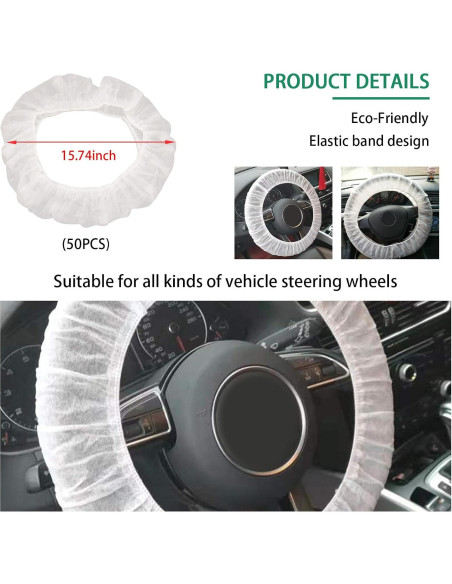 Funda de Volante Desechable Ziciner 50 PCS Universal Plástico Funda de Volante Desechable Ziciner 50 PCS Universal Plástico