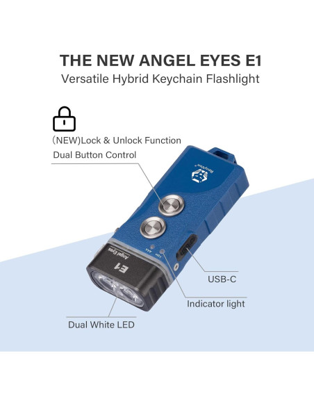 Linterna RovyVon E1 Mini EDC 700 Lúmenes Recargable USB-C Linterna RovyVon E1 Mini EDC 700 Lúmenes Recargable USB-C
