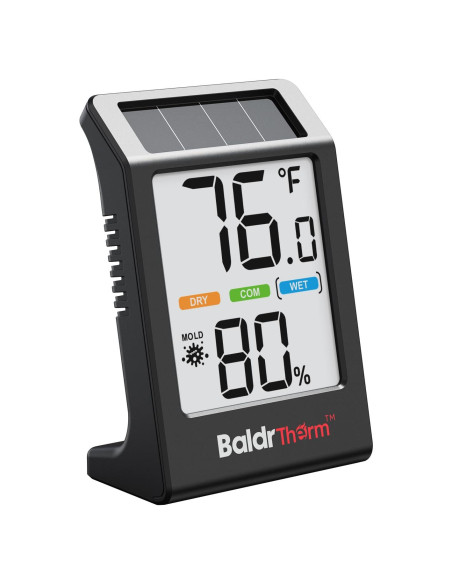 Higrómetro Digital Solar BaldrTherm 3.2" Negro - Termómetro Interior Higrómetro Digital Solar BaldrTherm 3.2" Negro - Termómetro Interior