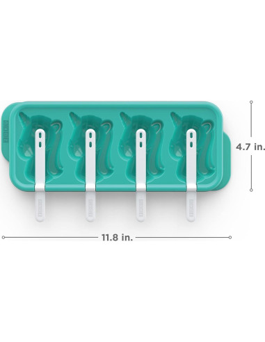 Moldes de Helado ZOKU Unicornio Set de 2, 4 Moldes Silicona 73ml