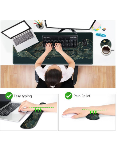 Conjunto Alfombrilla de Teclado y Ratón AIMSA XXL Ergonómico