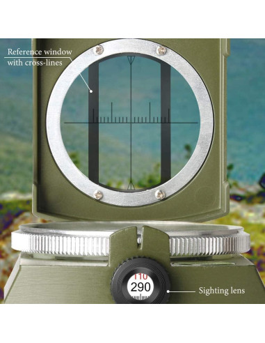 Brújula Militar YEHOBU Lensática Verde Camuflaje 11.2x8.2cm