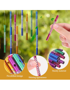 Tuberías de Campanas de Viento Toddmomy 50pcs Aluminio Color Aleatorio 2