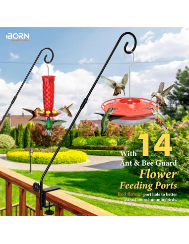 Alimentador de Colibrí iBorn 13 oz Rojo a Prueba de Abejas