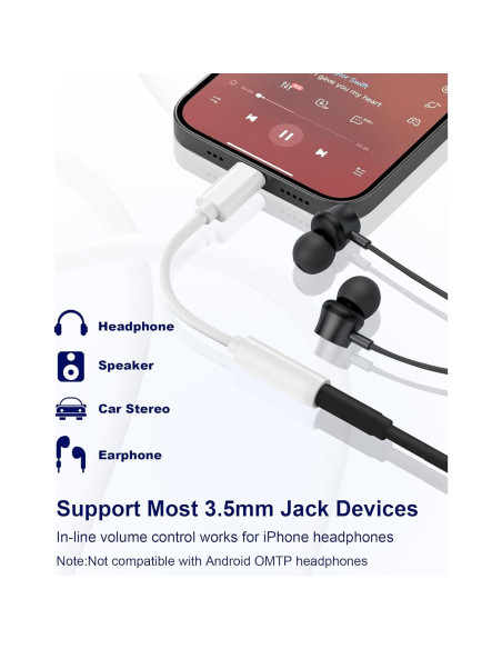 Adaptador Lightning a 3.5mm Fonestuff 2 Pack para iPhone Adaptador Lightning a 3.5mm Fonestuff 2 Pack para iPhone