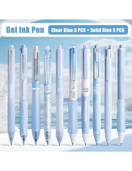 Juego de 10 bolígrafos de gel pastel VideMundi 0.5mm tinta negra Juego de 10 bolígrafos de gel pastel VideMundi 0.5mm tinta negra