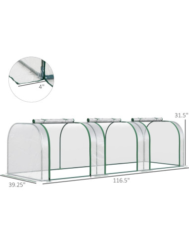 Mini Invernadero Outsunny 3.05m x 0.91m x 0.76m PVC